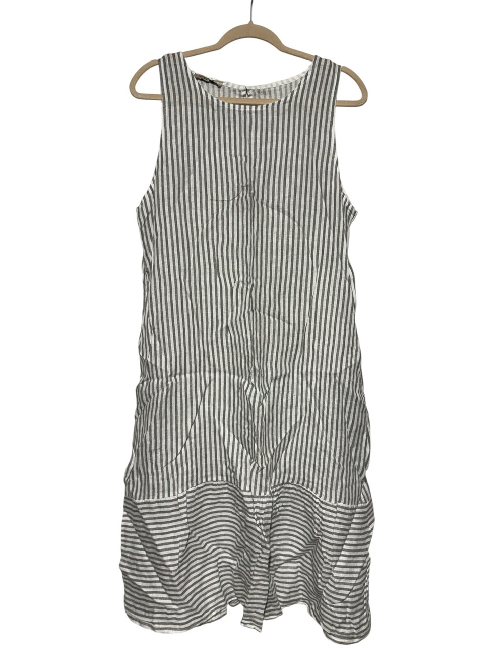 Francesca Bettini 100% Linen Dress Size Large Striped Coastal Old Money Resort